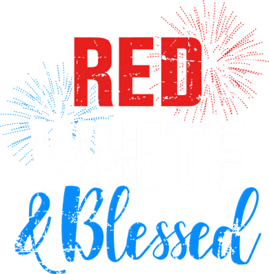 Red white blessed for Independence day on 4th of July Doggie Tank