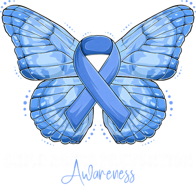 Rainbow We Wear Blue Child Abuse Prevention Month Awareness Coaster