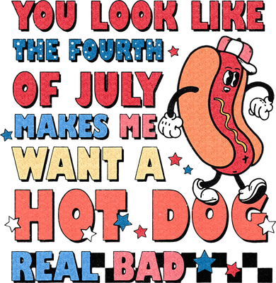 Retro You Look Like The Fourth of July 4th of July Santa Hat