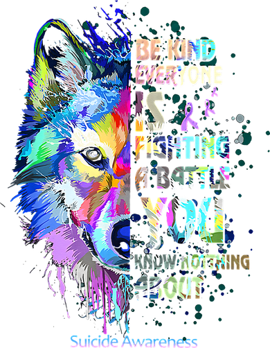 Suicide Awareness Be Kind Everyone Is Fighting A Battle Wolf Women's T-Shirt