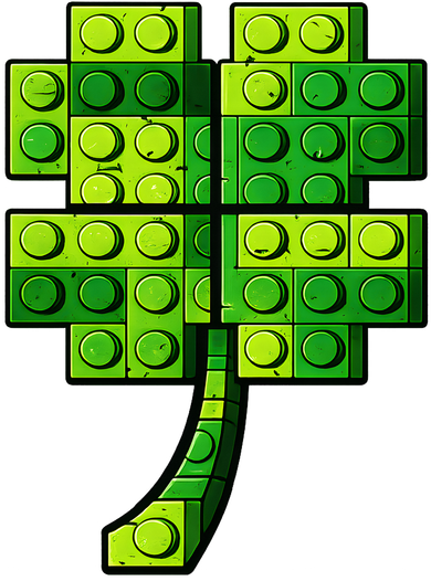 Shamrock Building Clover Blocks St Patricks Day Flat Bill Trucker Hat