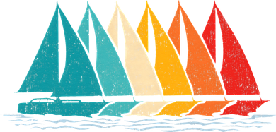 Sailing Boat Yacht Sailor Nautical Retro Sunset Sail Kids T-Shirt