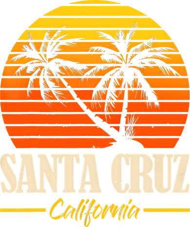Santa Cruz California Retro Vintage Sunset Beach 70s 80s Women's Long Sleeve Shirt