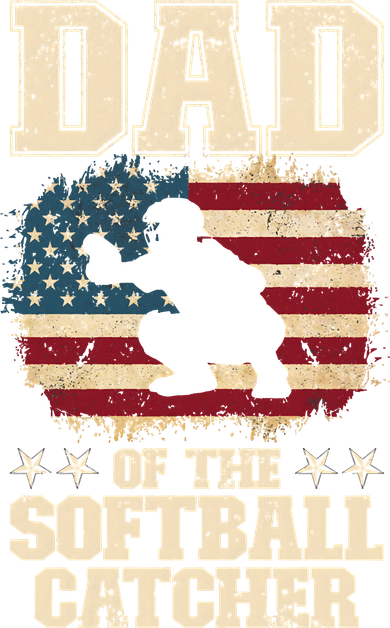 Softball Catcher Dad Jokes American Flag Fathers Day Button