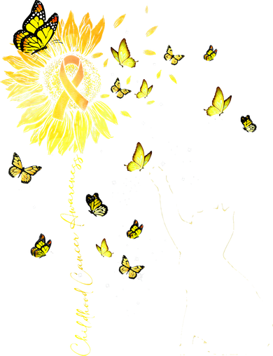 Sunflower Cat Gold Ribbon Childhood Cancer Awareness Golf Towel