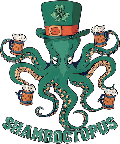 Shamroctopus Funny St Patrick's Day Octopus Drinking Team Baby Bodysuit