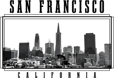 San Francisco Vintage Skyline California San Francisco Gift Santa Hat