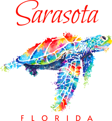 Sarasota Florida Watercolor Sea Turtle Kids T-Shirt
