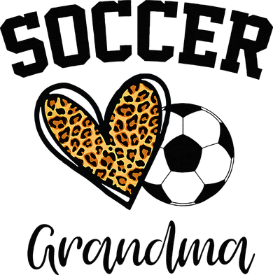 Soccer Grandma Leopard Heart Funny Mothers Day Button