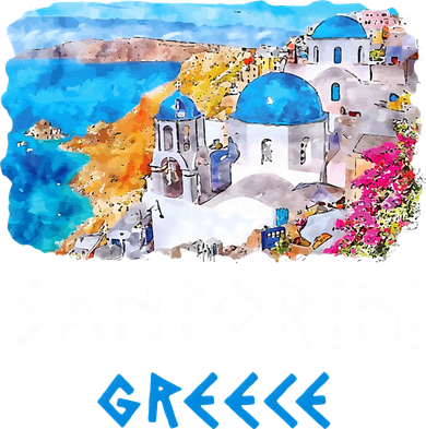 Santorini Greece Painting Souvenir Toddler Hoodie
