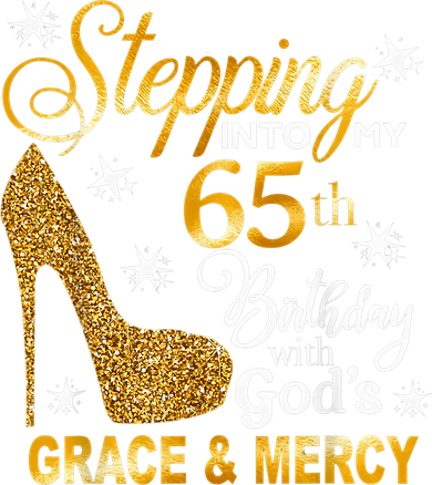 Stepping into my 65th birthday with God's grace & Mercy Kids T-Shirt