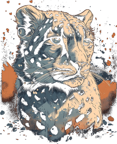 Snow Leopard Animal Retro Style Graphic Tees for Ornament