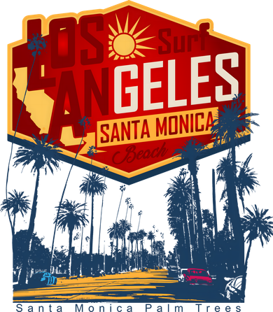 Santa Monica LA Los Angeles Retro Surf Beach Women's Hoodie