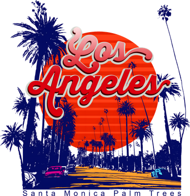 Santa Monica Los Angeles Palm Trees Scenic Kids T-Shirt