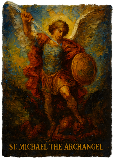 St. Michael The Archangel Digital Impasto Painting Kids T-Shirt