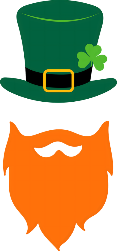 St Patrick's Day Beard Guy Funny Kids Long Sleeve Shirt