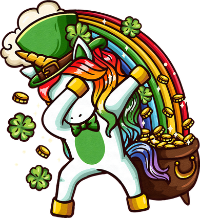 St Patricks Day Dabbing Unicorn Mousepad