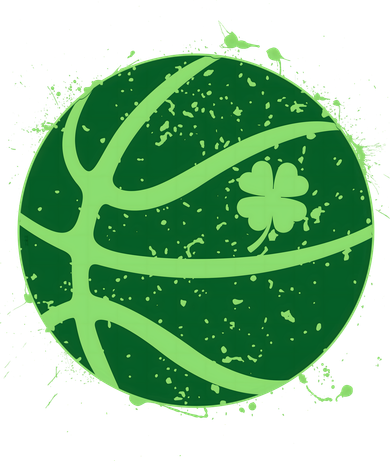 St Patrick's Day Lucky Shamrock Paint Splat Basketball Toddler Hoodie