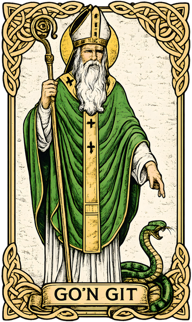 St Patrick Snake Gon Git Card Saint Pattys Vintage Doggie Tank