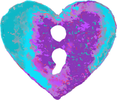 Suicide Prevention Semi Colon Purple Teal Hoodie Backpack