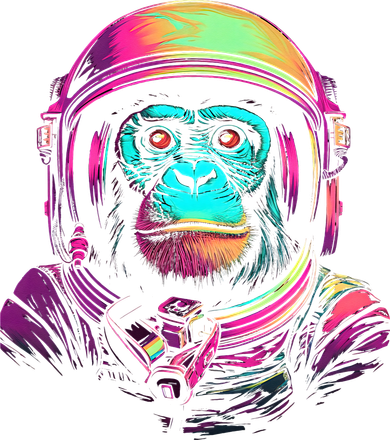 Synthwave Retrowave Monkey Astronaut Retro 1980s Graphic Women's Sweatshirt