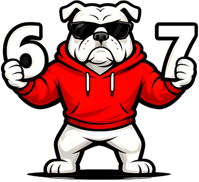 Six Seven 67 Meme Bulldogs Number 6 And 7 Tank Top
