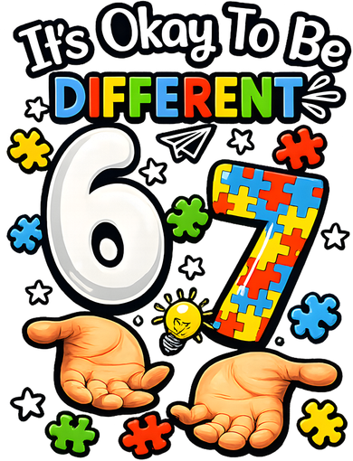Six Seven Autism Awareness 67 Hooded Wearable Blanket