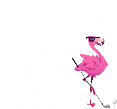 Swing Swear Drink Repeat Flamingo Playing retro Golf 11oz C Handle Ceramic Mug