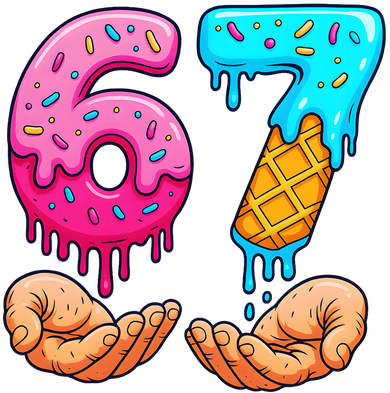 Six Seven Ice Cream Drip 67 Hands Meme 6-7 Baby Bodysuit