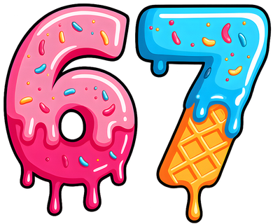 Six Seven Ice Cream Drip Cool Meme 67 Funny  Golf Towel