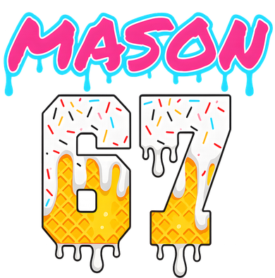 Six Seven Ice Cream Drip Sports 67 Fun Mason Meme Baby Bodysuit