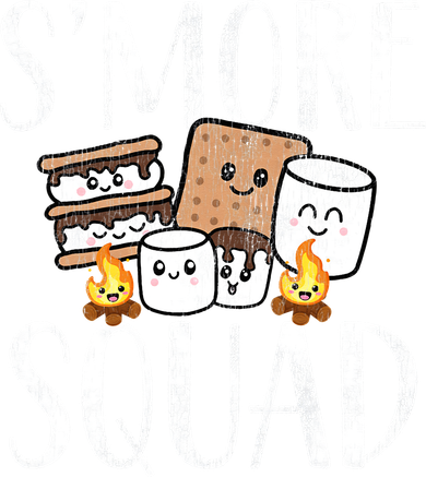 Smore Squad Kawaii S'more Camping Team distressed Tote Bag