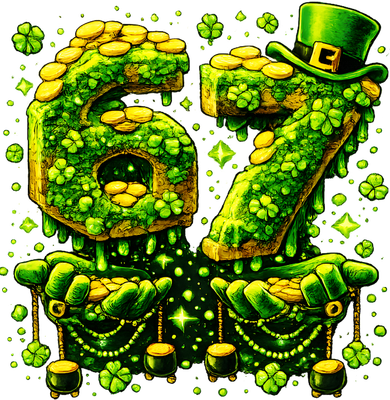 Six Seven Meme 67 St Patricks Day 6-7 Irish Clover Coaster