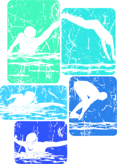 Swimming Swimmers Button