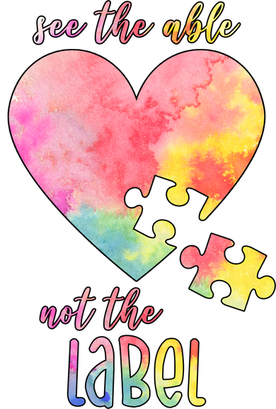 See The Able Not The Label Colorful Autism Puzzle Heart Kids Sweatshirt