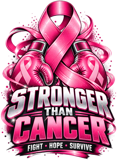 Stronger Than Cancer Breast Cancer Awareness Boxing Gloves Button