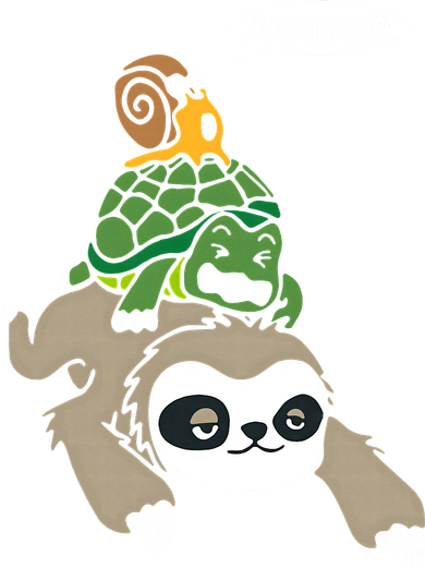 Sloth Turtle Snail Piggyback Animal Running Wild Kids T-Shirt