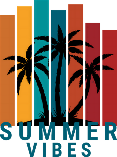Summer Vibes Retro Palm Tree Kids Long Sleeve Shirt