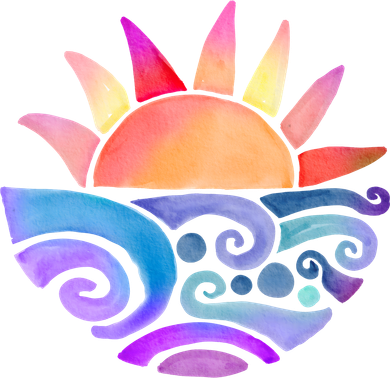 Summer Water Color Sunset Beach Kids T-Shirt