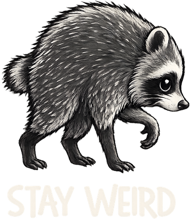 Stay Weird Seattle Short Spine Viral Raccoon Meme Toddler T-Shirt