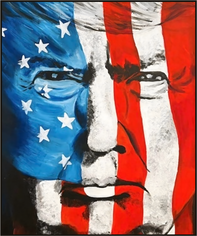 Trump 2024 Patriotic Flag Facepaint Donald Trump 4th Of July Kids Sweatshirt