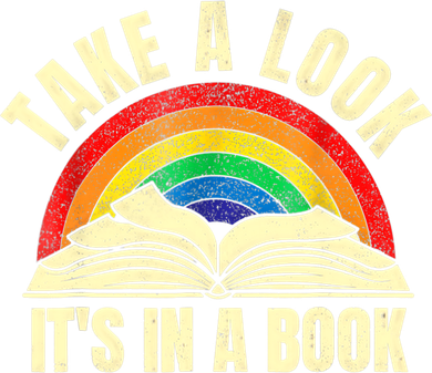 Take A Look It's In A Book Reading Vintage Retro Rainbow Kids Long Sleeve Shirt