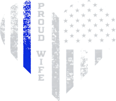 Thin Blue Line Heart Wife Of Police Proud USA Apron
