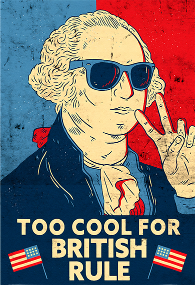 Too Cool For British Rule George Washington 4th of July Golf Towel