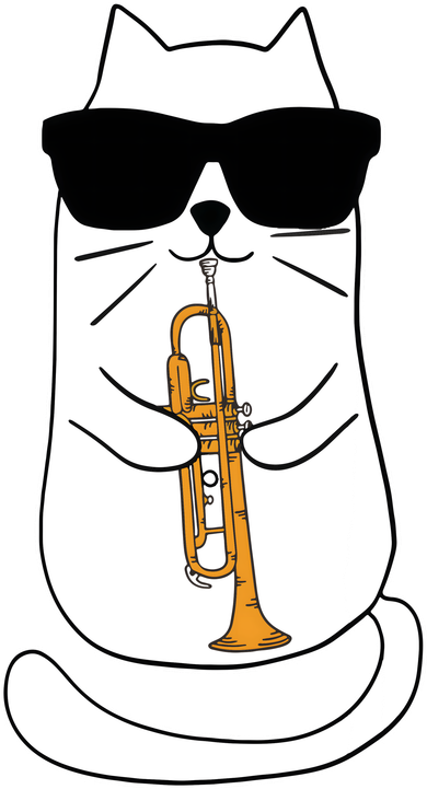 Trumpet Cat Funny Trumpet Player Kids T-Shirt