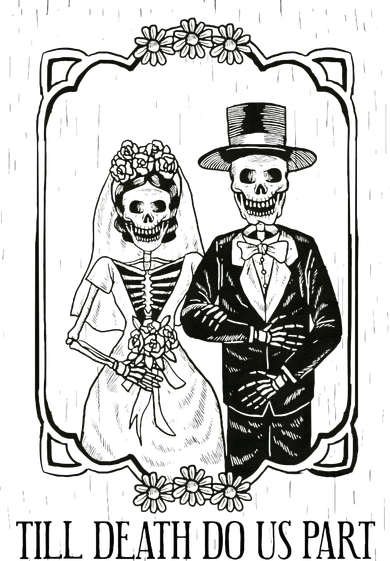 Till Death Do Us Part Skeleton Wedding Couple Valentines Day Toddler Long Sleeve
