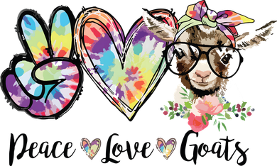 Tie Dye Peace Love Goats Farm Girl Goat Lover Funny Gift Button