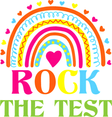 Test Day Rock The Test Teacher Day Rainbow Teacher Doggie Tank