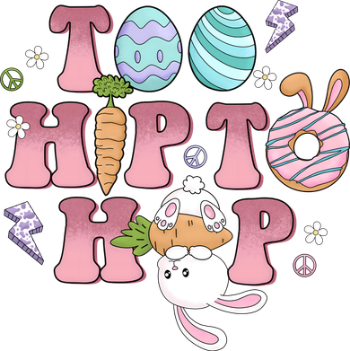 Too Hip To Hop Cute Easter Bunny Holiday Bucket Hat