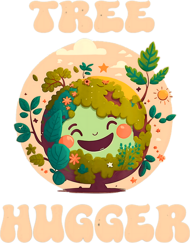 Tree Hugger Vintage Retro Nature Environmental Earth Day Button